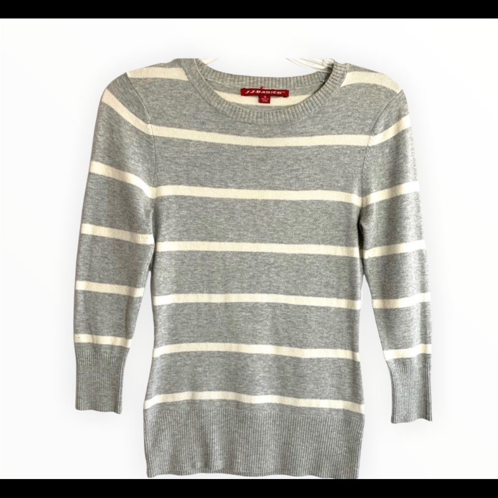 J.J. Basics Gray & white Sweater Sz S